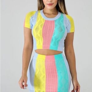 Colorful Knit Two-Piece Set by Hot & Delicious